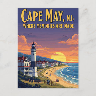Carte Postale Vintage Cape May New Jersey Travel