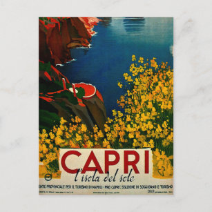 Carte postale vintage Capri L'Isola del Sole Itali