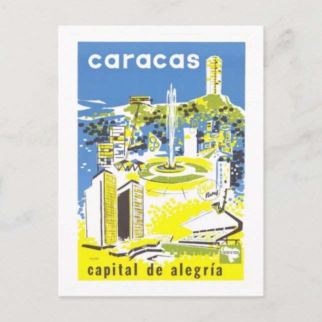 Carte Postale Vintage Caracas, Venezuela, affiche Voyage (Devant)