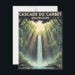Carte postale vintage Cascade du Carbet<br><div class="desc">Illustration rétro de la Cascade du Carbet en Guadeloupe, entourée d’une jungle luxuriante et baignée de lumière tropicale. Une carte postale unique, idéale en souvenir de voyage, décoration murale ou cadeau exotique. Retro illustration of the Carbet Waterfall in Guadeloupe, surrounded by lush jungle and tropical light. A unique postcard, perfect...</div>