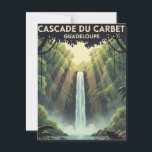 Carte postale vintage Cascade du Carbet<br><div class="desc">Illustration rétro de la Cascade du Carbet en Guadeloupe, entourée d’une jungle luxuriante et baignée de lumière tropicale. Une carte postale unique, idéale en souvenir de voyage, décoration murale ou cadeau exotique. Retro illustration of the Carbet Waterfall in Guadeloupe, surrounded by lush jungle and tropical light. A unique postcard, perfect...</div>