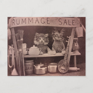 Carte postale vintage Cats Rummage Sale