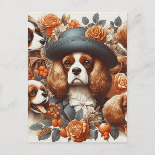 Carte Postale Vintage Cavalier King Charles Peinture espagnole