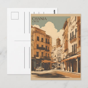 Carte Postale Vintage Chania City Souvenirs cree grèce voyage x