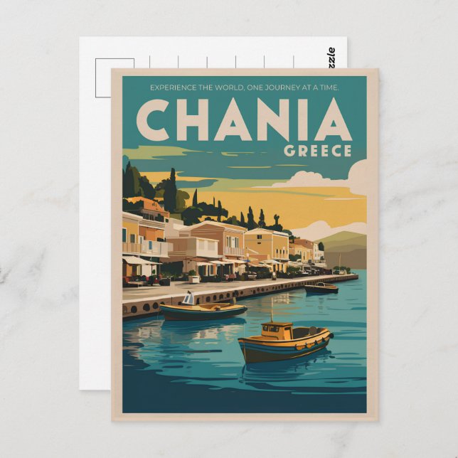 Carte Postale vintage Chania Grèce plages cadeaux souvenirs (Devant / Derrière)