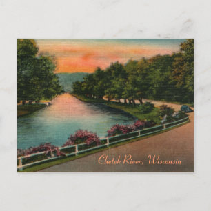 Carte postale vintage Chetek River Wisconsin