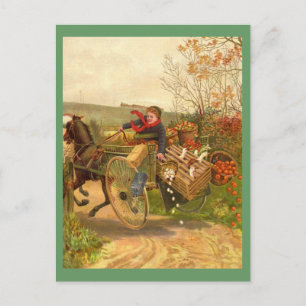 Carte postale vintage Cheval Drake Wagon