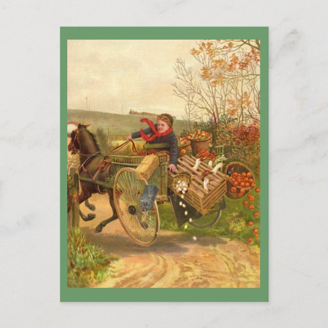 Carte postale vintage Cheval Drake Wagon (Devant)