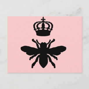 Carte Postale Vintage chic queen Bee Silhouette