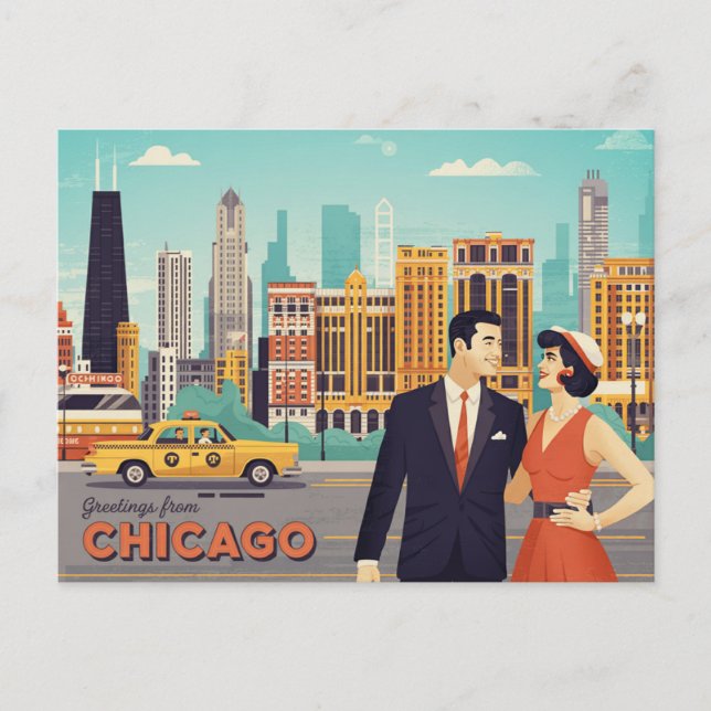 Carte postale vintage Chicago (Devant)