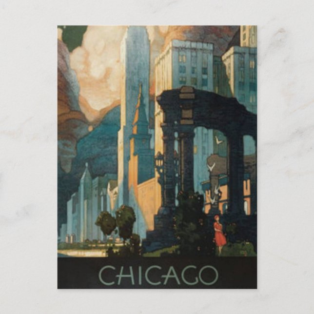 Carte Postale Vintage Chicago, États-Unis - (Devant)