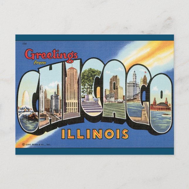 Carte postale Vintage Chicago Illinois (Devant)