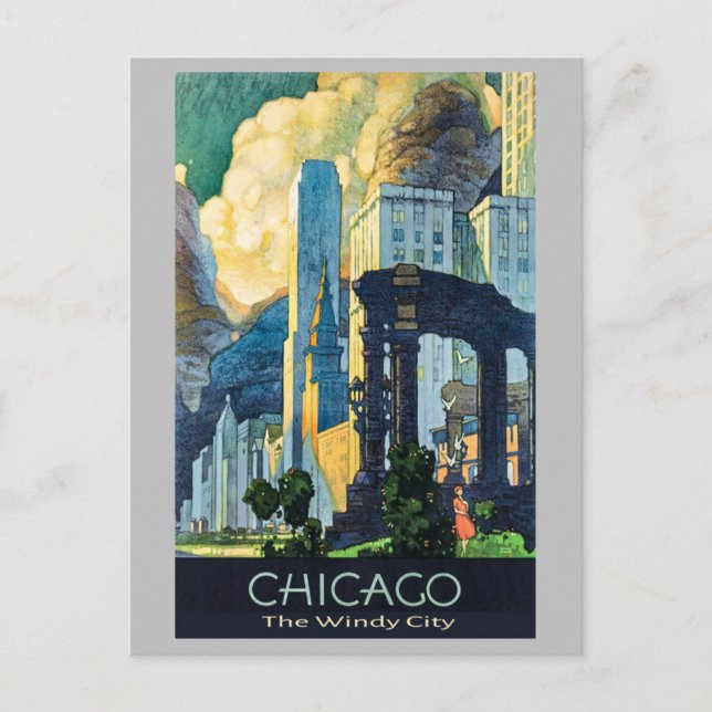 Carte Postale Vintage Chicago Illinois Windy City (Devant)
