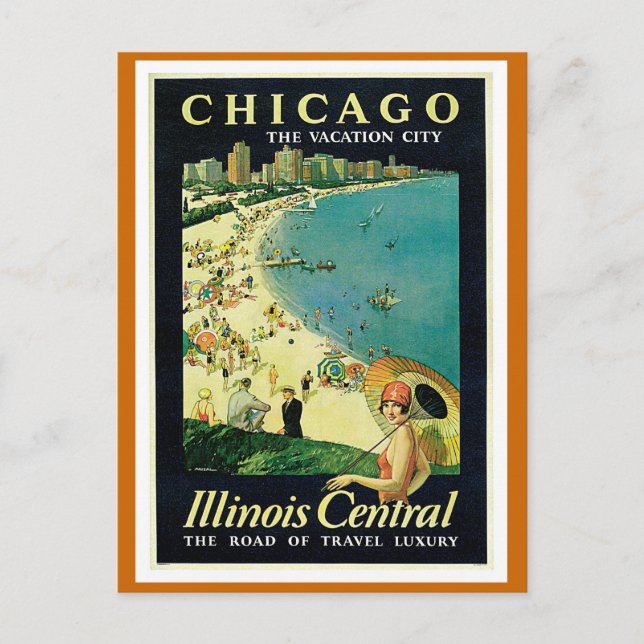 Carte Postale vintage "Chicago - La ville de vacances" (Devant)