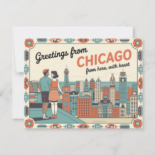 Carte postale vintage Chicago   Salutations de Chi