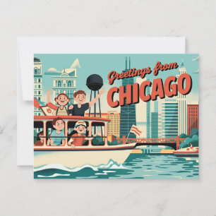 Carte postale vintage Chicago   Salutations de Chi