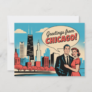 Carte postale vintage Chicago   Salutations de Chi