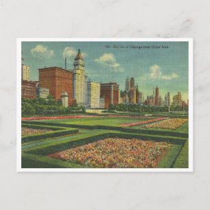 Carte Postale Vintage Chicago Skyline