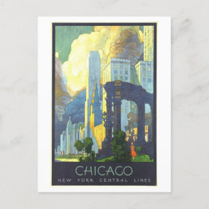 Carte Postale Vintage Chicago Via New York Central