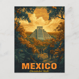Carte Postale Vintage Chichen Itza, Mexique