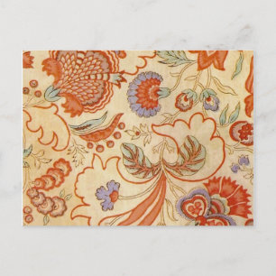 Carte Postale Vintage Chintz Floral Antique Terracotta Français