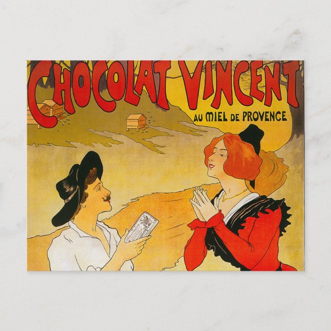 Carte Postale Vintage Chocolat Vincent Ad (Devant)