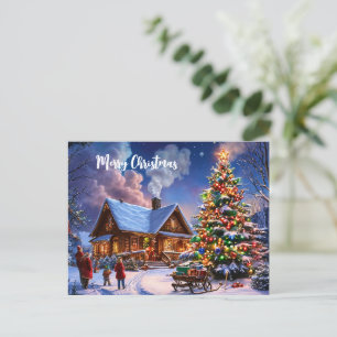 Carte postale Vintage Christmas Accueil Festif