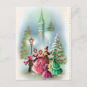 Carte postale Vintage Christmas Church Carolers