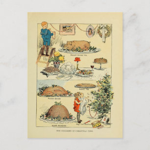 Carte Postale Vintage Christmas Foods de Antique Cookbook