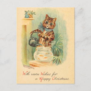 Carte postale Vintage Christmas Kitten