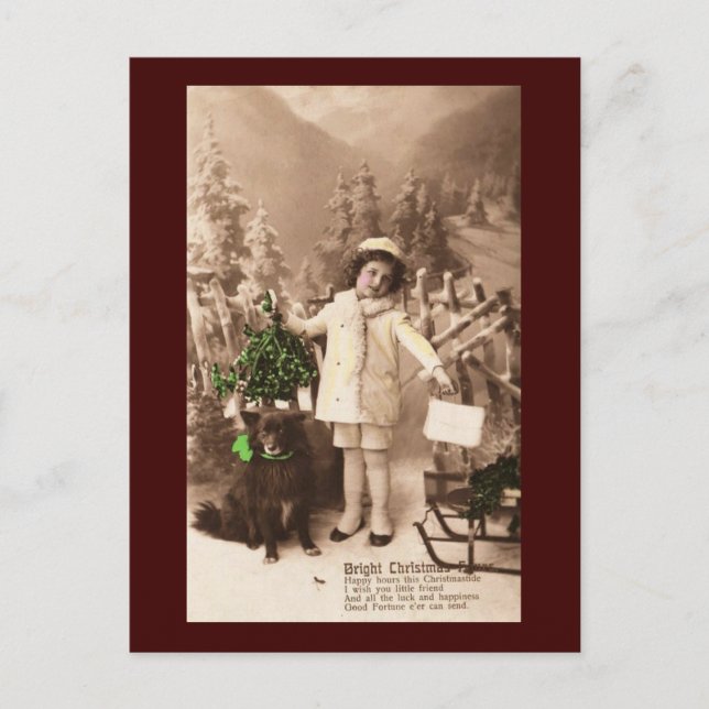 Carte postale Vintage Christmas Mistletoe (Devant)