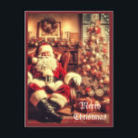 Carte postale Vintage Christmas Santa Claus AI Art<br><div class="desc">"OEuvre d'art générée par l'IA avec direction de design par Susang6"</div>