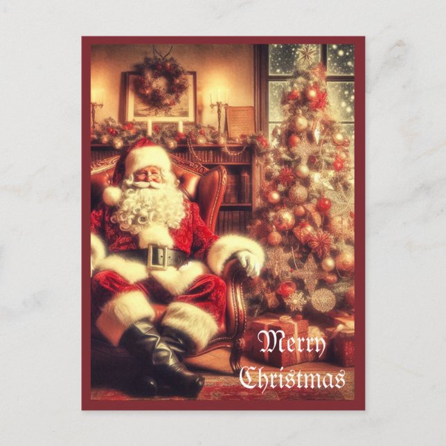 Carte postale Vintage Christmas Santa Claus AI Art (Devant)