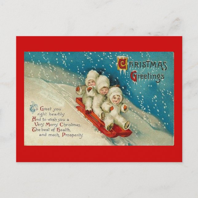 Carte postale Vintage Christmas Snowbabs (Devant)