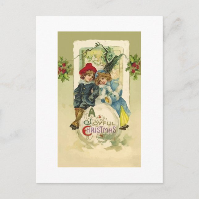 Carte postale Vintage Christmas Snowball (Devant)