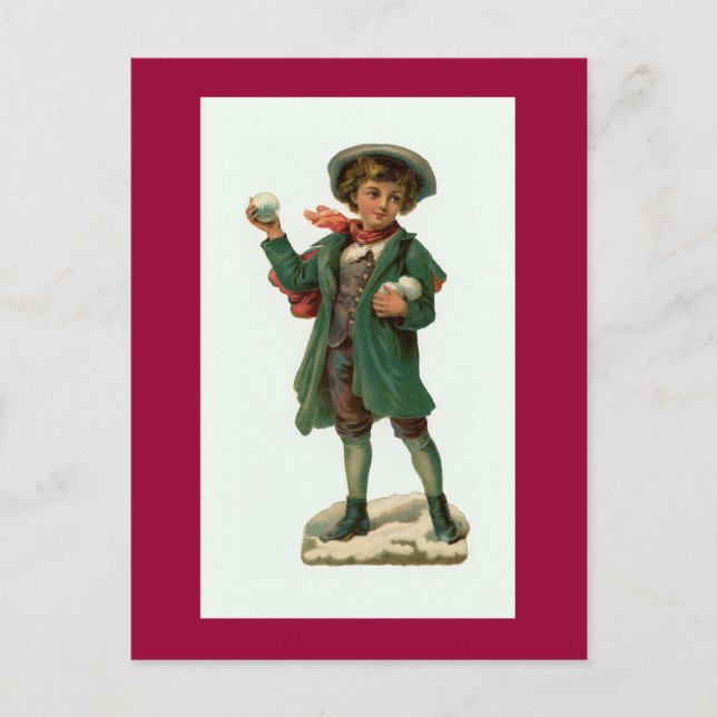 Carte postale Vintage "Christmas Snowball" (Devant)