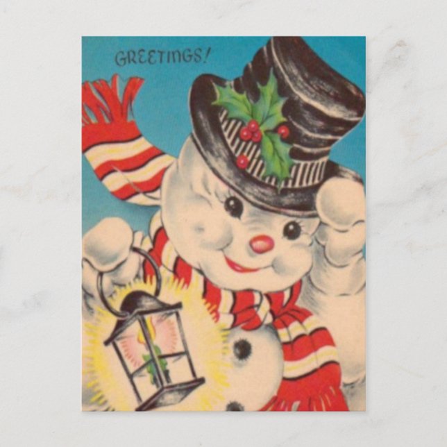 Carte postale Vintage Christmas snowman (Devant)
