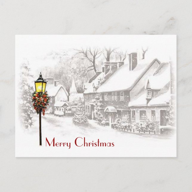 Carte postale Vintage Christmas Town (Devant)