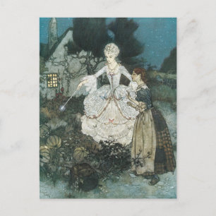 Carte Postale Vintage Cinderella Fairy Godmère par Edmund Dulac