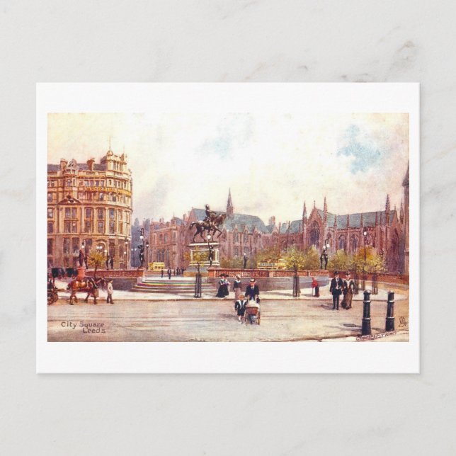 Carte Postale Vintage City Square, Leeds (Devant)