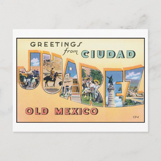 Carte postale vintage Ciudad Juarez Old Mexico (Devant)