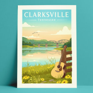 Carte Postale Vintage Clarksville Tennessee