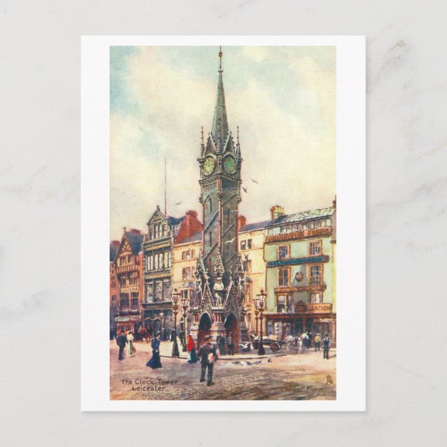 Carte Postale Vintage Clock Tower, Leicester (Devant)