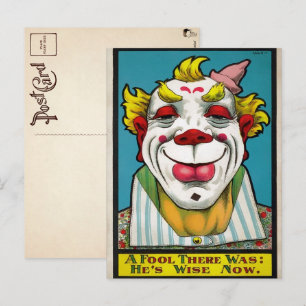 Carte postale vintage Clown Art