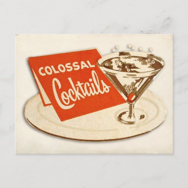 Carte Postale vintage - Cocktails Colossaux (Devant)