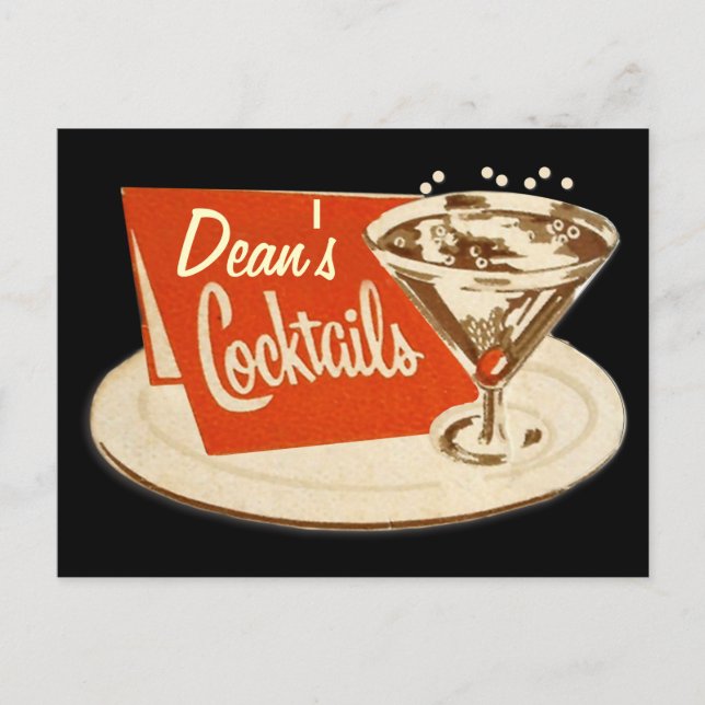 Carte postale vintage - Cocktails Martini Glass (Devant)