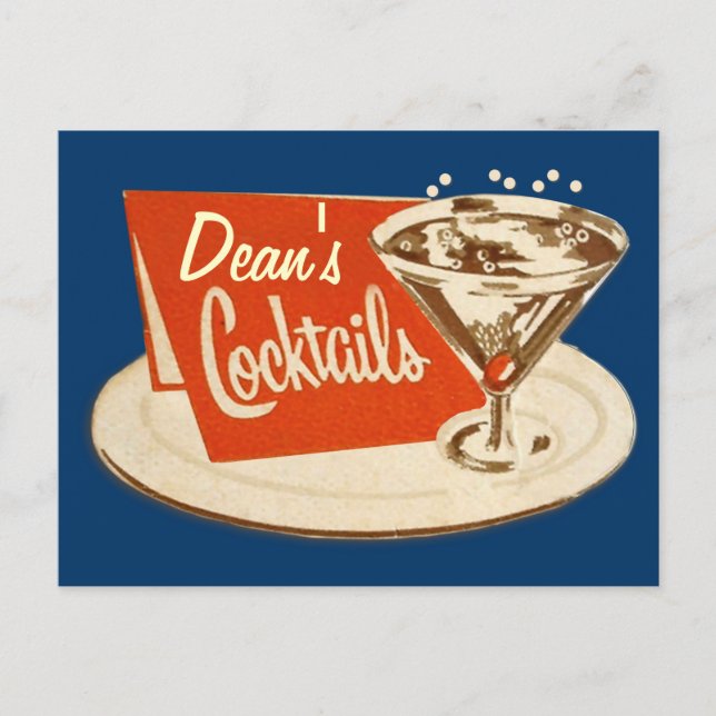 Carte postale vintage - Cocktails Martini Glass (Devant)