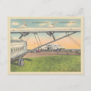 Carte Postale Vintage Coconut Grove Miami Florida Airport 40