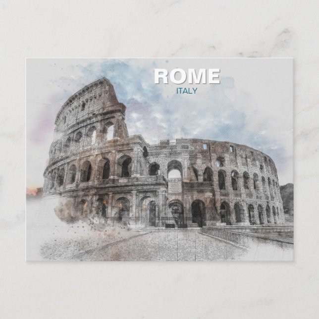 Carte postale vintage Colisée - Rome Travel Art (Devant)