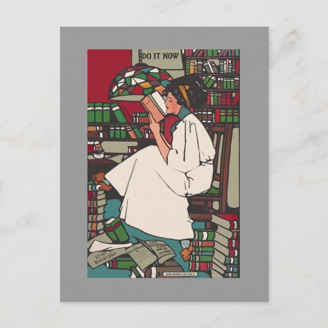 Carte postale vintage College Girl (Devant)